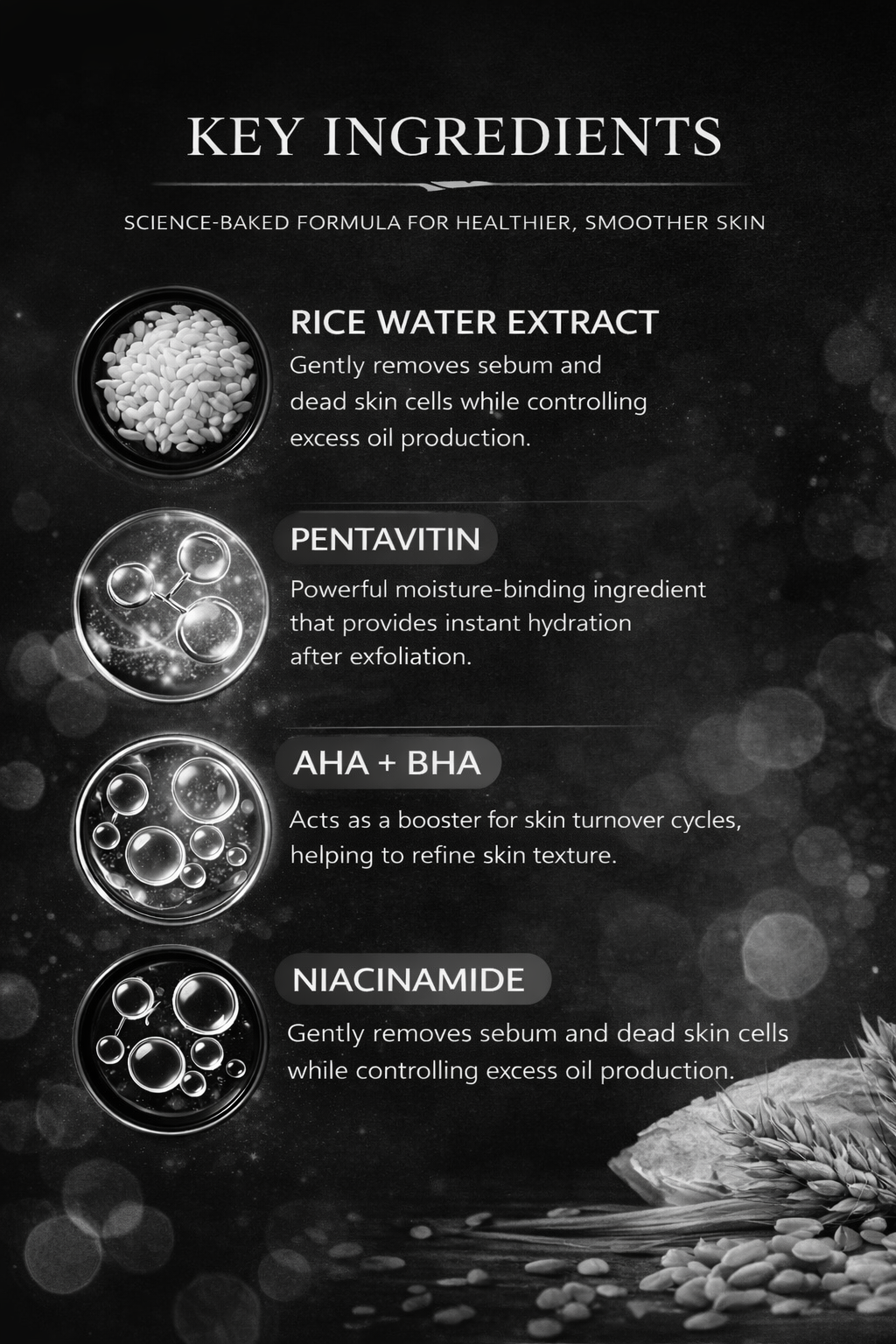 Korean Rice Exfoliating Ampoule Duo — White Rice + Black Rice Set