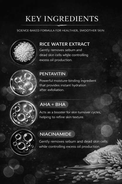 Korean Rice Exfoliating Ampoule Duo — White Rice + Black Rice Set