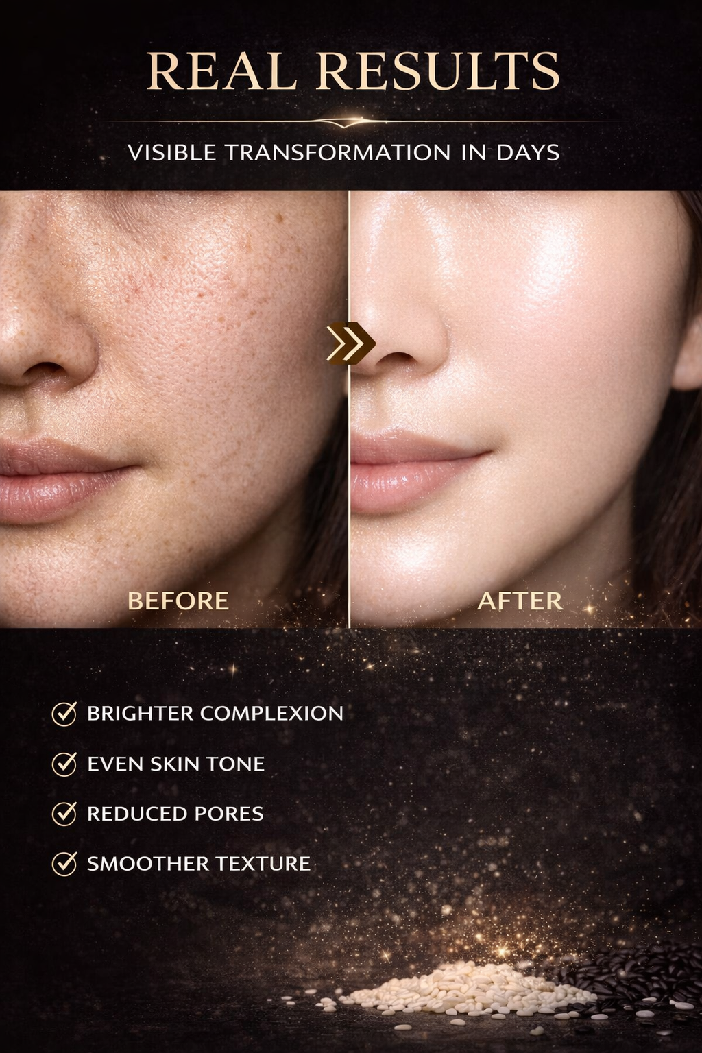 Korean Rice Exfoliating Ampoule Duo — White Rice + Black Rice Set